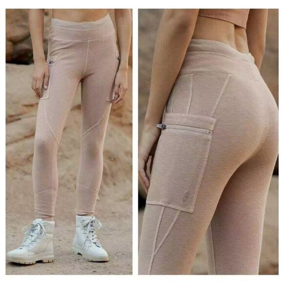 Free People Movement Ziggy Leggings Size XS Green Zippered Pockets OB115… - Picture 5 of 9